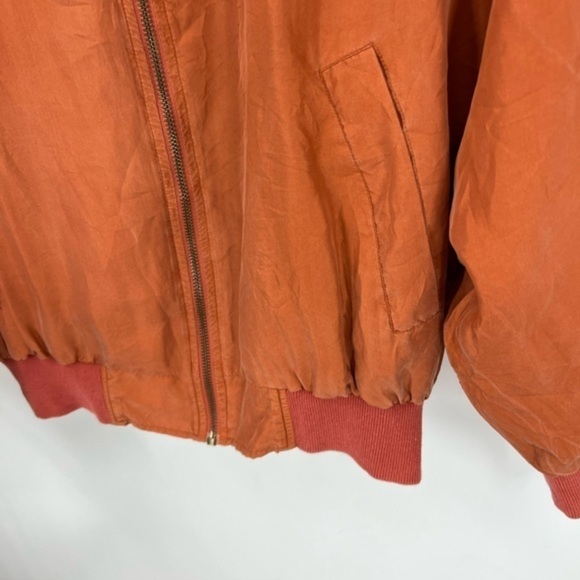 Corsini vintage silk boho rust orange bomber jacket L - Picture 9 of 17
